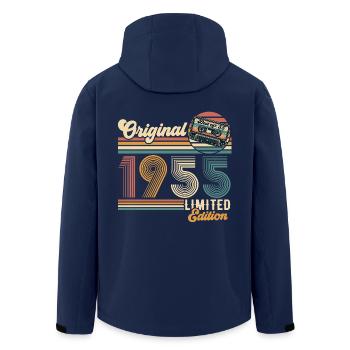 Original 1955 Vintage Vintage Rétro Anniversaire - Veste softshell homme en polyester recyclé Stanley/Stella - marine - Dos - AI Model Male 185 light (185cm)