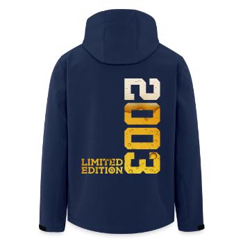 23E ANNIVERSAIRE BIÈRE 2003 - Veste softshell homme en polyester recyclé Stanley/Stella - marine - Dos - AI Model Male 185 light (185cm)