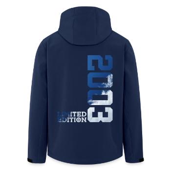 LIMITED EDITION 2003 23RD BIRTHDAY - Men’s Recycled Softshell Jacket by Stanley/Stella - navy - Back - AI Model Male 185 light (185cm)