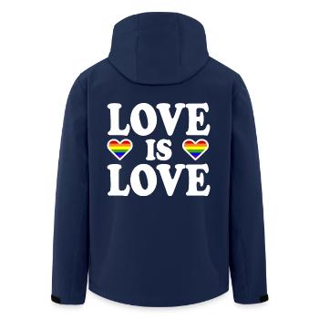 Love is love - Recycelte Männer Softshell-Jacke von Stanley/Stella - Navy - Hinten - AI Model Male 185 light (185cm)