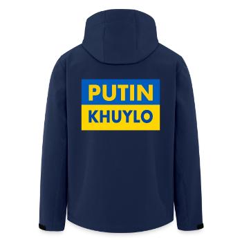 putin khuylo - Men’s Recycled Softshell Jacket by Stanley/Stella - navy - Back - AI Model Male 185 light (185cm)