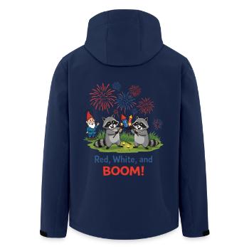 Raton laveur 4 juillet Feu d’artifice - Veste softshell homme en polyester recyclé Stanley/Stella - marine - Dos - AI Model Male 185 light (185cm)