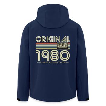 Original 1980's Vintage Anniversaire Rétro - Veste softshell homme en polyester recyclé Stanley/Stella - marine - Dos - AI Model Male 185 light (185cm)