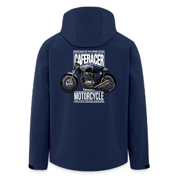 Motorrad Vintage Design Cafe Racer - Recycelte Männer Softshell-Jacke von Stanley/Stella - Navy - Hinten - AI Model Male 185 light (185cm)