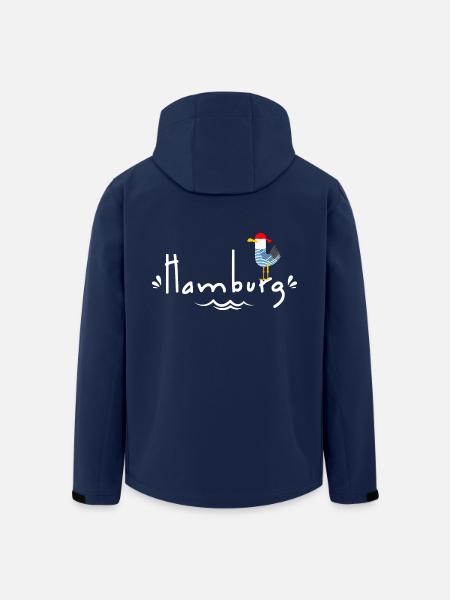 Hamburg Hamburger Möwe Nordsee Küste Cool Pirat - Recycelte Männer Softshell-Jacke von Stanley/Stella - Navy