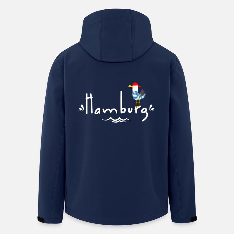 Hamburg Hamburger Möwe Nordsee Küste Cool Pirat - Recycelte Männer Softshell-Jacke von Stanley/Stella - Navy