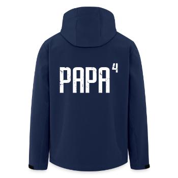 Papa Of Four Fun Gift For All Father's With 4 Kids - Men’s Recycled Softshell Jacket by Stanley/Stella - navy - Back - AI Model Male 185 light (185cm)