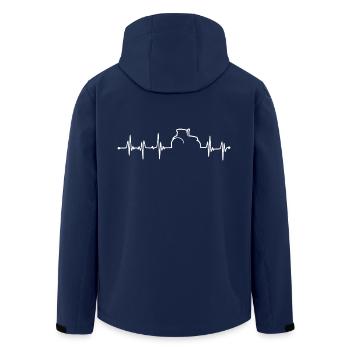 Tractor- Heartbeat - Farmer- Farmer - Men’s Recycled Softshell Jacket by Stanley/Stella - navy - Back - AI Model Male 185 light (185cm)