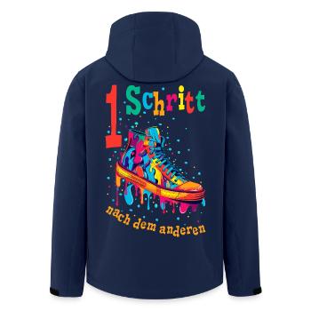 Ein Schritt nach dem anderen Mut machen Motivation - Recycelte Männer Softshell-Jacke von Stanley/Stella - Navy - Hinten - AI Model Male 185 light (185cm)