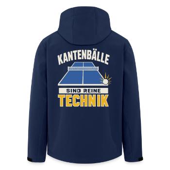 Kantenbälle sind reine Technik – Tischtennis - Recycelte Männer Softshell-Jacke von Stanley/Stella - Navy - Hinten - AI Model Male 185 light (185cm)