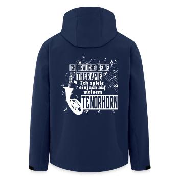 Ich brauche nur mein Tenorhorn - Recycelte Männer Softshell-Jacke von Stanley/Stella - Navy - Hinten - AI Model Male 185 light (185cm)