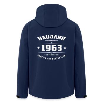 Baujahr - 1963 - Recycelte Männer Softshell-Jacke von Stanley/Stella - Navy - Hinten - AI Model Male 185 light (185cm)