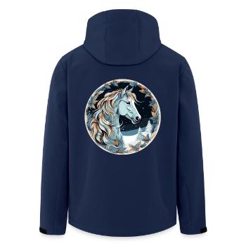Pferd Winter Boho - Recycelte Männer Softshell-Jacke von Stanley/Stella - Navy - Hinten - AI Model Male 185 light (185cm)