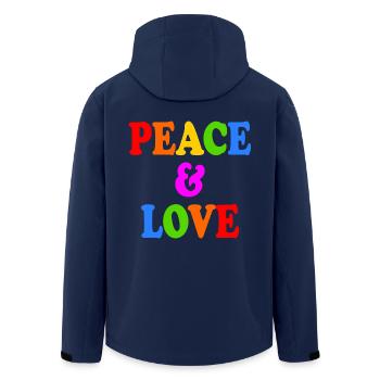 Peace and love - Men’s Recycled Softshell Jacket by Stanley/Stella - navy - Back - AI Model Male 185 light (185cm)