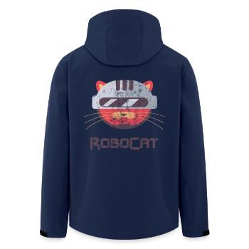 ROBOCAT - Katzen Kater Roboter Comicfigur Geschenk - Men’s Recycled Softshell Jacket by Stanley/Stella - navy - Back - AI Model Male 185 light (185cm)