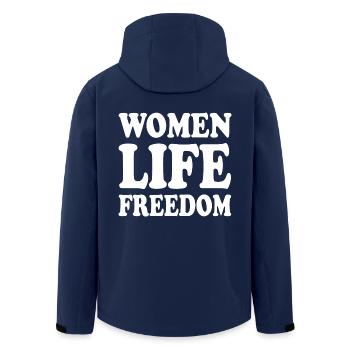 Women life freedom - Men’s Recycled Softshell Jacket by Stanley/Stella - navy - Back - AI Model Male 185 light (185cm)