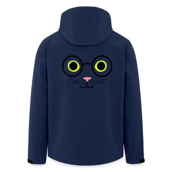 Katze Brille - Recycelte Männer Softshell-Jacke von Stanley/Stella - Navy - Hinten - AI Model Male 185 light (185cm)