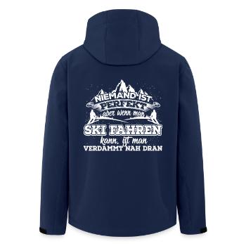 Skiers are damn perfect - Men’s Recycled Softshell Jacket by Stanley/Stella - navy - Back - AI Model Male 185 light (185cm)