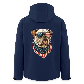 Englische Bulldogge USA - Recycelte Männer Softshell-Jacke von Stanley/Stella - Navy - Hinten - AI Model Male 185 light (185cm)