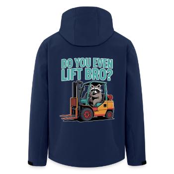 Forklift Do You Even Lift Bro - Men’s Recycled Softshell Jacket by Stanley/Stella - navy - Back - AI Model Male 185 light (185cm)