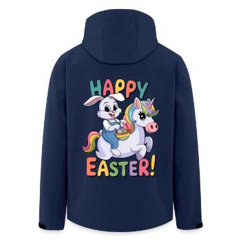 Easter Unicorn Easter Bunny Happy Easter Easter - Men’s Recycled Softshell Jacket by Stanley/Stella - navy - Back - AI Model Male 185 light (185cm)
