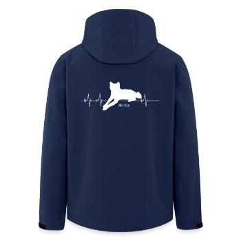 Akita Inu Heartbeat Geschenk - Recycelte Männer Softshell-Jacke von Stanley/Stella - Navy - Hinten - AI Model Male 185 light (185cm)