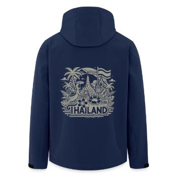 Thailand - 2 - Recycelte Männer Softshell-Jacke von Stanley/Stella - Navy - Hinten - AI Model Male 185 light (185cm)