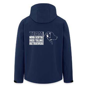 TEAM Nova Scotia Duck Tolling Retriever Wilsigns - Men’s Recycled Softshell Jacket by Stanley/Stella - navy - Back - AI Model Male 185 light (185cm)