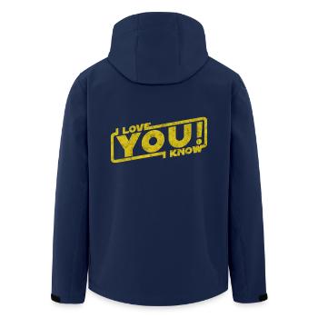 i love you i know - movie quote gift - Men’s Recycled Softshell Jacket by Stanley/Stella - navy - Back - AI Model Male 185 light (185cm)