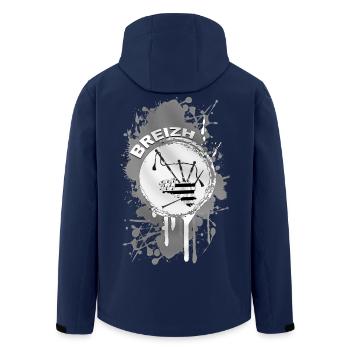 Breizh Bagpipe - Veste softshell homme en polyester recyclé Stanley/Stella - marine - Dos - AI Model Male 185 light (185cm)