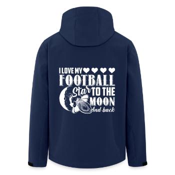 I Love My Football Star To The Moon And Back - Men’s Recycled Softshell Jacket by Stanley/Stella - navy - Back - AI Model Male 185 light (185cm)