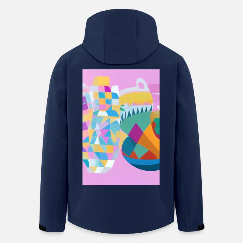 Shapes and patterns - Men’s Recycled Softshell Jacket by Stanley/Stella - navy