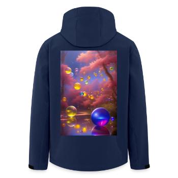Colorful soap bubbles - Men’s Recycled Softshell Jacket by Stanley/Stella - navy - Back - AI Model Male 185 light (185cm)