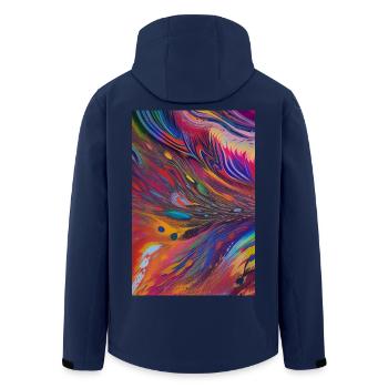 Abstrakte Kunst - Recycelte Männer Softshell-Jacke von Stanley/Stella - Navy - Hinten - AI Model Male 185 light (185cm)