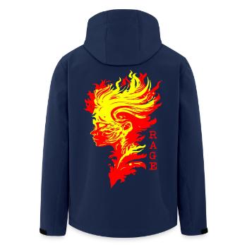 Flammende Wut - Recycelte Männer Softshell-Jacke von Stanley/Stella - Navy - Hinten - AI Model Male 185 light (185cm)