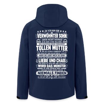 Lustiges Geschenk von Mama für Sohn - Recycelte Männer Softshell-Jacke von Stanley/Stella - Navy - Hinten - AI Model Male 185 light (185cm)