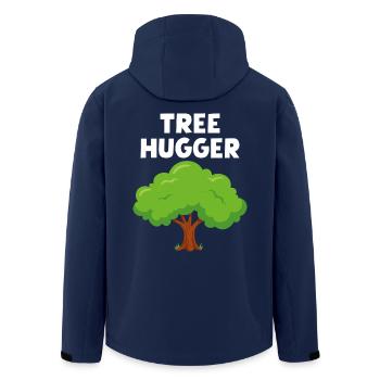 Tree Hugger - Men’s Recycled Softshell Jacket by Stanley/Stella - navy - Back - AI Model Male 185 light (185cm)