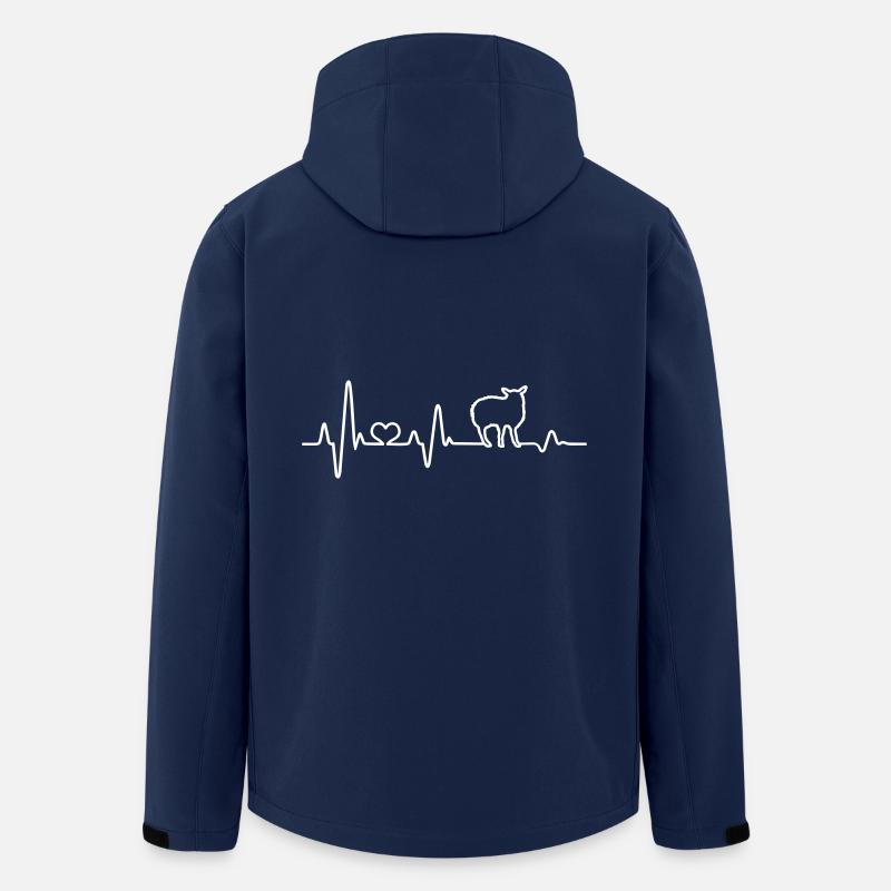 Sheep heartbeat shepherd gift idea ram - Men’s Recycled Softshell Jacket by Stanley/Stella - navy