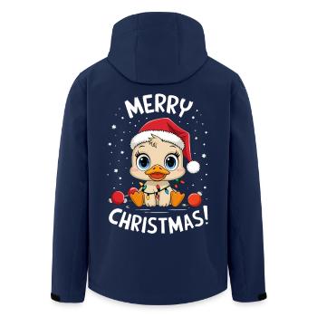 Duck Christmas Farmer Ducks Merry Christmas - Men’s Recycled Softshell Jacket by Stanley/Stella - navy - Back - AI Model Male 185 light (185cm)