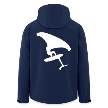 Wingsurfing - Wind und Wellen Sport - Recycelte Männer Softshell-Jacke von Stanley/Stella - Navy - Hinten - AI Model Male 185 light (185cm)