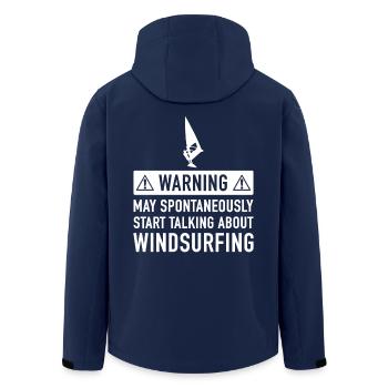 Funny Windsurfing Gift Idea - Men’s Recycled Softshell Jacket by Stanley/Stella - navy - Back - AI Model Male 185 light (185cm)