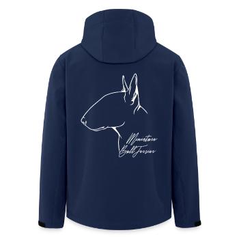 Miniature Bull Terrier Profil Hund Hunde Wilsigns - Recycelte Männer Softshell-Jacke von Stanley/Stella - Navy - Hinten - AI Model Male 185 light (185cm)