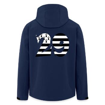 29 Britain flag - Men’s Recycled Softshell Jacket by Stanley/Stella - navy - Back - AI Model Male 185 light (185cm)
