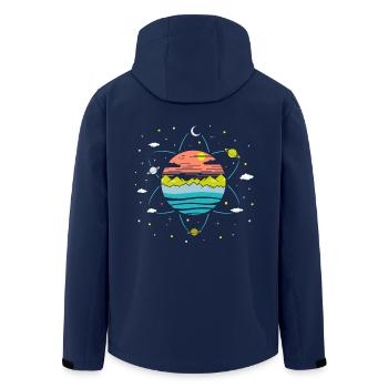 Summer Vibes - Starry Night - Summer Perfume Tshirt - Men’s Recycled Softshell Jacket by Stanley/Stella - navy - Back - AI Model Male 185 light (185cm)