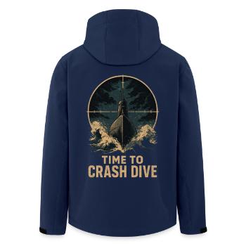 Time to Crash Dive – Submarine in the Crosshairs - Men’s Recycled Softshell Jacket by Stanley/Stella - navy - Back - AI Model Male 185 light (185cm)