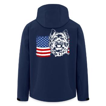 Cairn Terrier US Amerika Fahne Hunde Hund Wilsigns - Recycelte Männer Softshell-Jacke von Stanley/Stella - Navy - Hinten - AI Model Male 185 light (185cm)