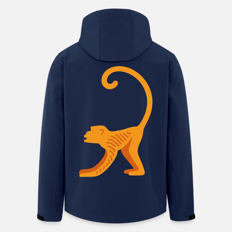 Orangutan Linienlogo - Recycelte Männer Softshell-Jacke von Stanley/Stella - Navy