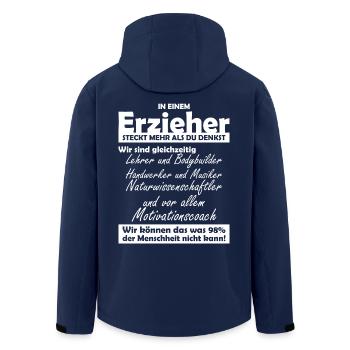 Erzieher - Recycelte Männer Softshell-Jacke von Stanley/Stella - Navy - Hinten - AI Model Male 185 light (185cm)