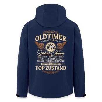 Oldtimer Baujahr 1976 Jahrgang Geburtstag Geschenk - Recycelte Männer Softshell-Jacke von Stanley/Stella - Navy - Hinten - AI Model Male 185 light (185cm)