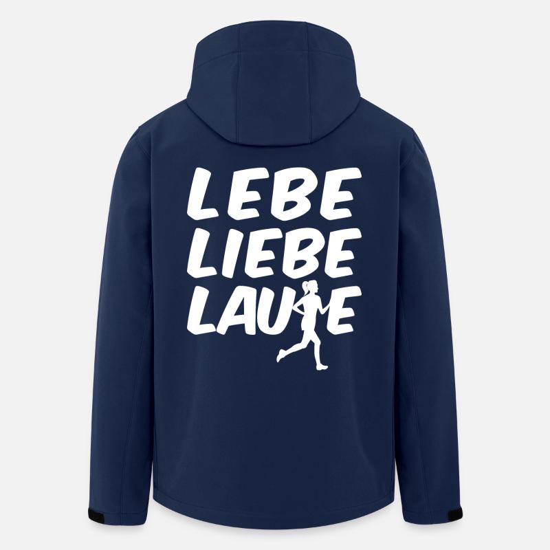 Lebe Liebe Laufe - Recycelte Männer Softshell-Jacke von Stanley/Stella - Navy